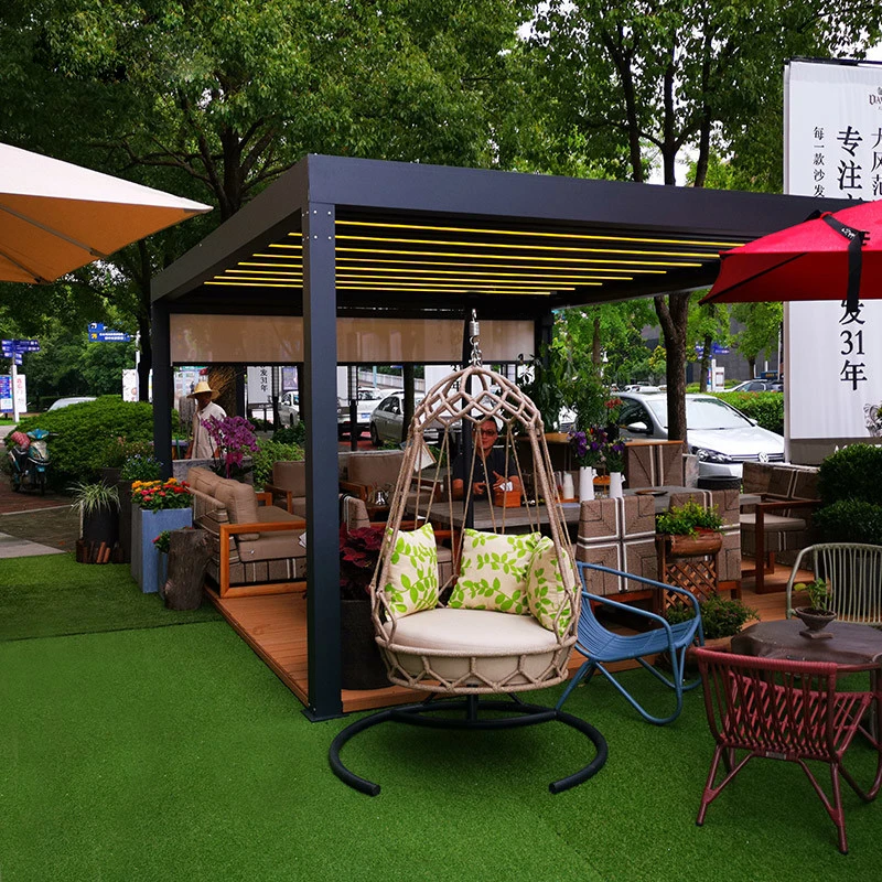 outdoor furniture luxury garden gazebo motorized aluminum automatic pergola