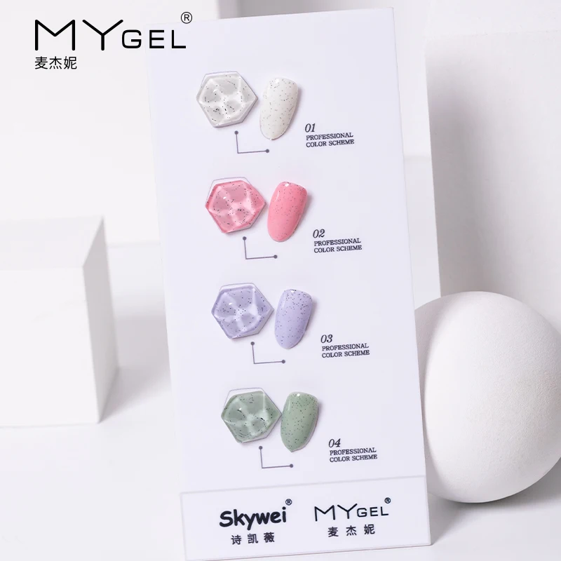 Skywei nail factory 4 colors series soak off uv gel polish nail suppliers