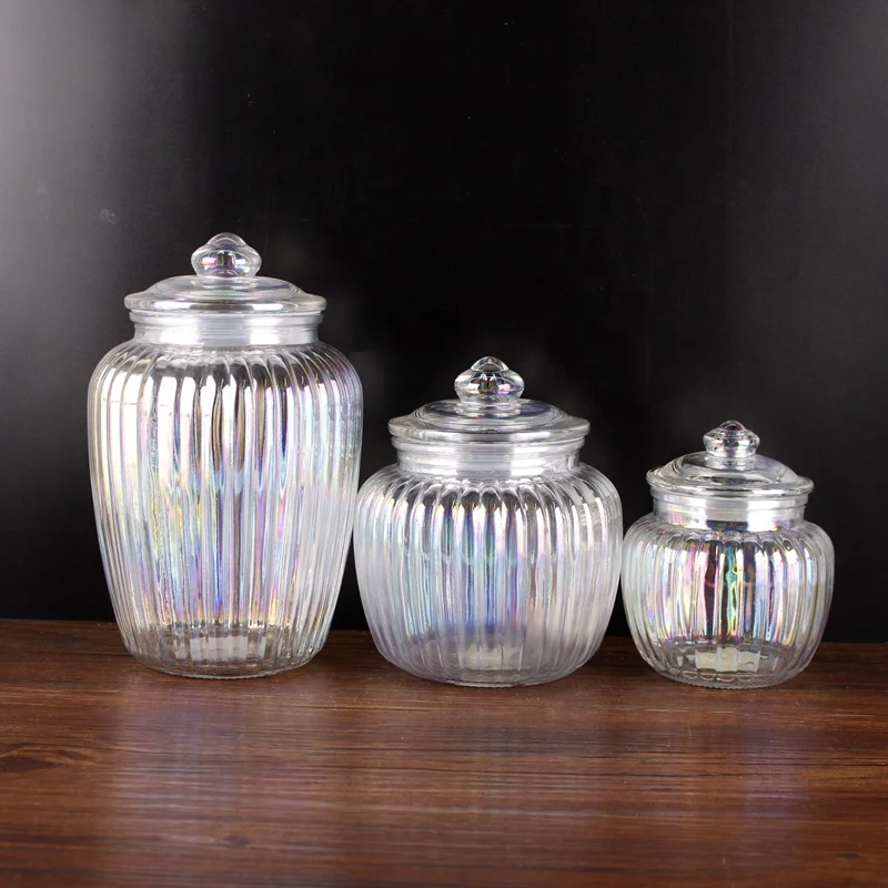 Glass Jars with Airtight Lid Canisters Sets for the Kitchen for Cookies Flour, Sugar, Rice