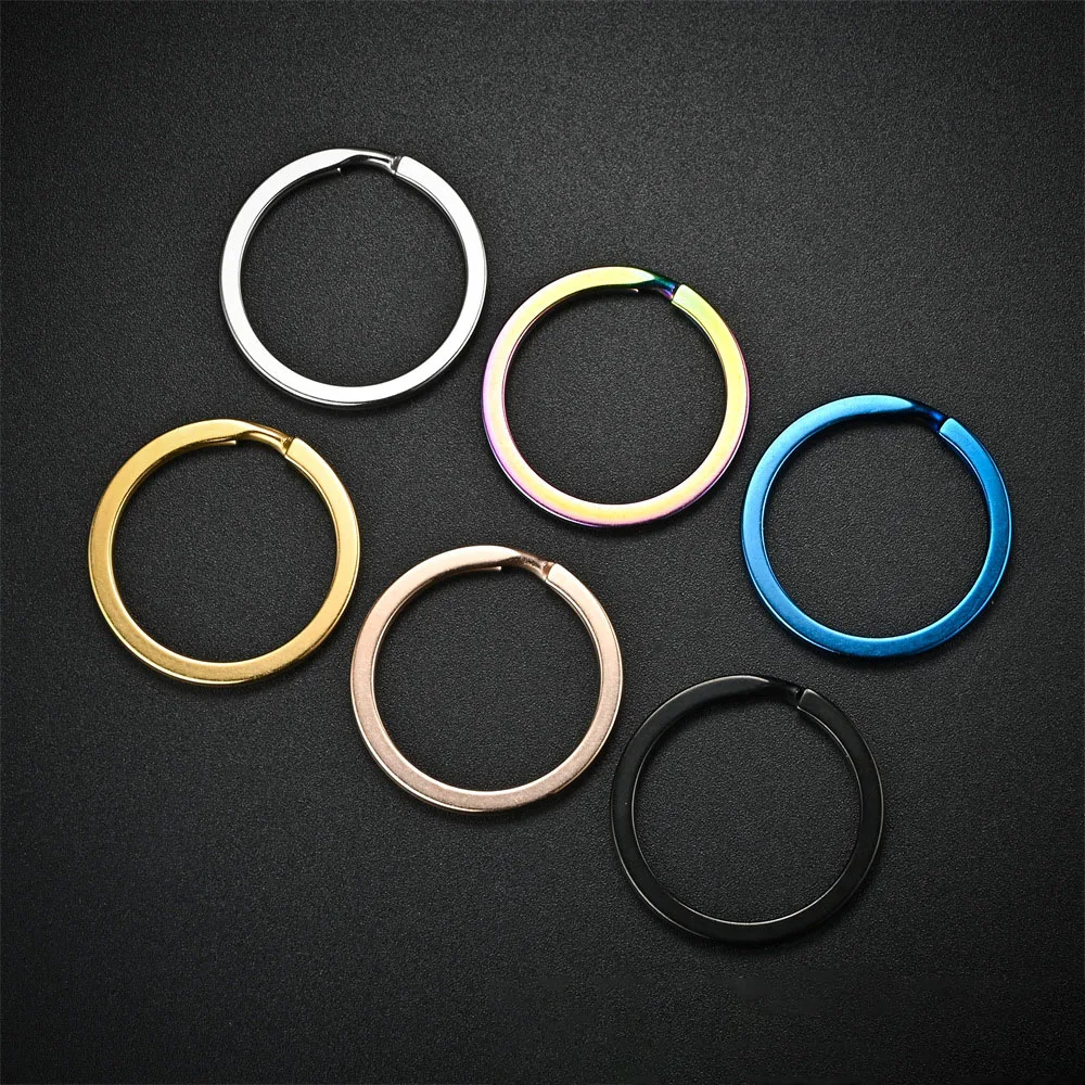 10 12 15 20 25 30 mm PVD plating 18k Gold rose gold black Stainless Steel split key rings
