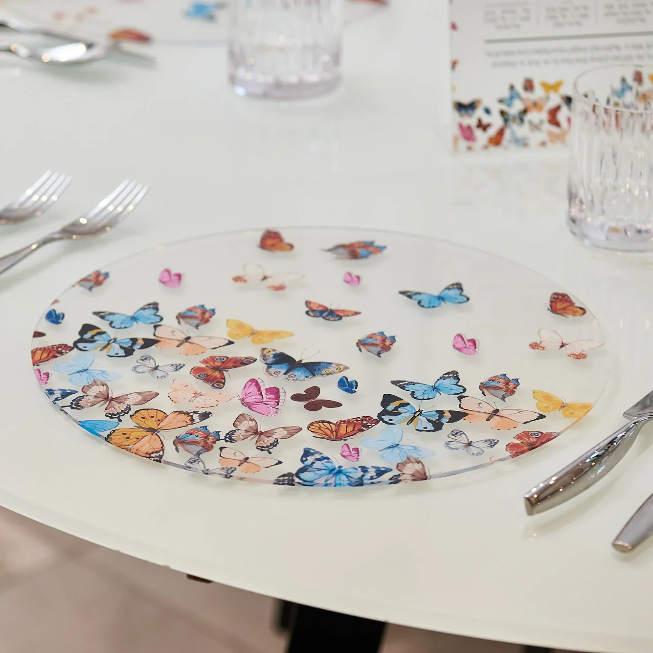 Lucite Butterfly Charger Plates For Shavuos Clear Acrylic Charger Plates Wholesale