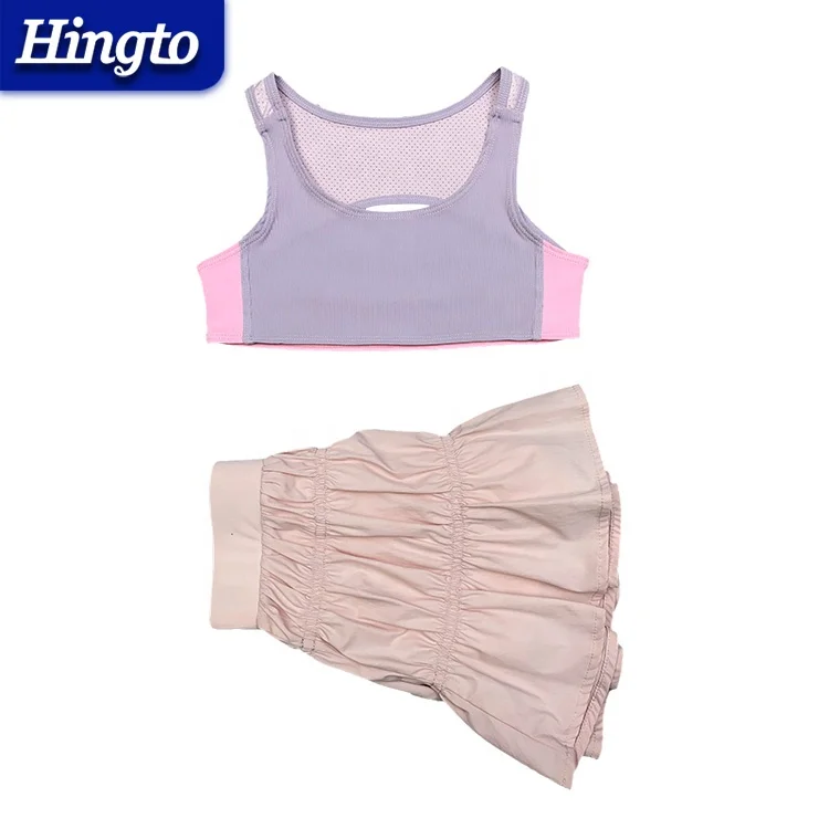 New Design Gymnastic Teen Kids Teenage School Tank Top Soft Cotton Young Children Sports Bras For Toddler Girls