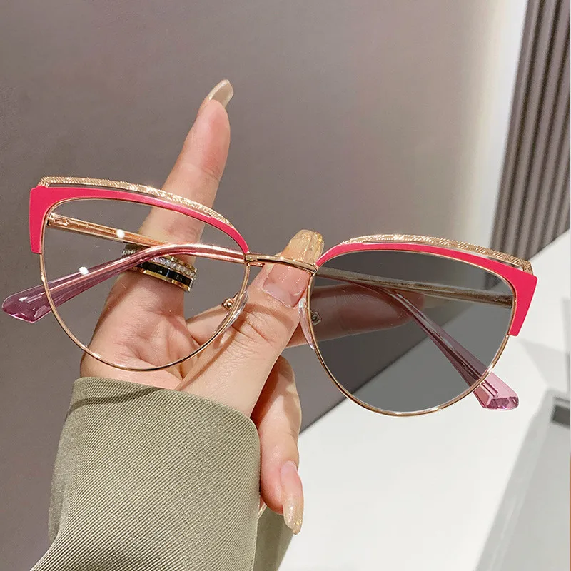 Fashion Cat Eye Anti Blue Light Blocking eyeglasses optical myopia glasses frame photochromic glasses for women reading glasses