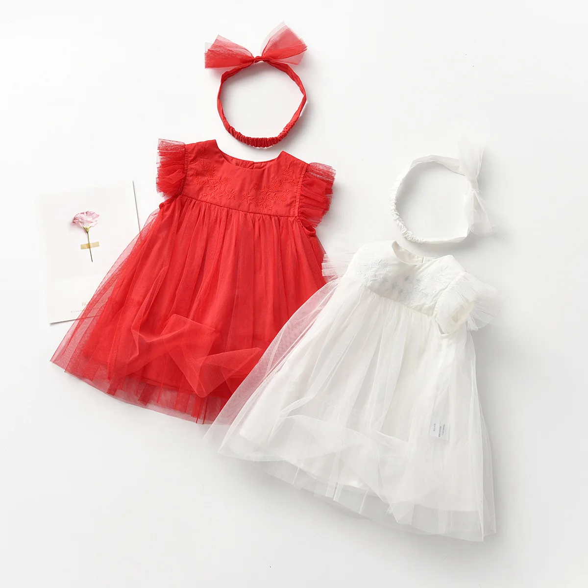 Baby Skirt European And American Style White Mesh Skirt Hair Belt Baby Clothes Dress Princess Yarn Skirt Dress