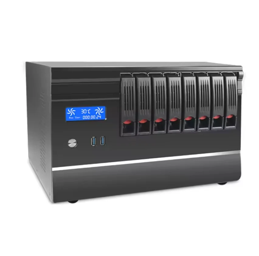 China Factory 8 Bay Nas Server Equipment Rack Server case Micro Atx Mini Itx Server Chassis  for Data Storage