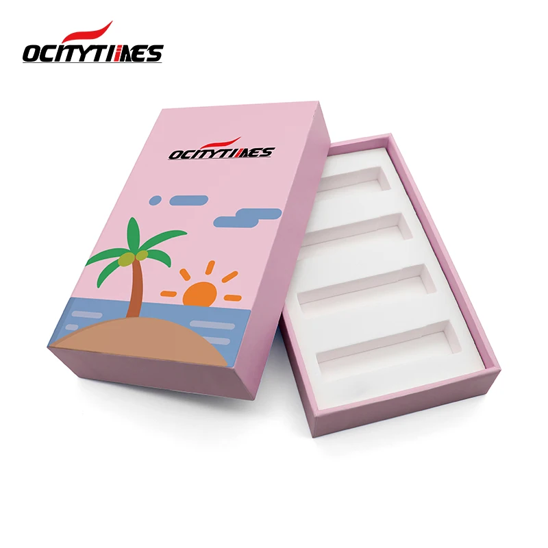 Custom Popular Design UV Logo Printed Cardboard Handle Gift Drawer Packaging Paper Box