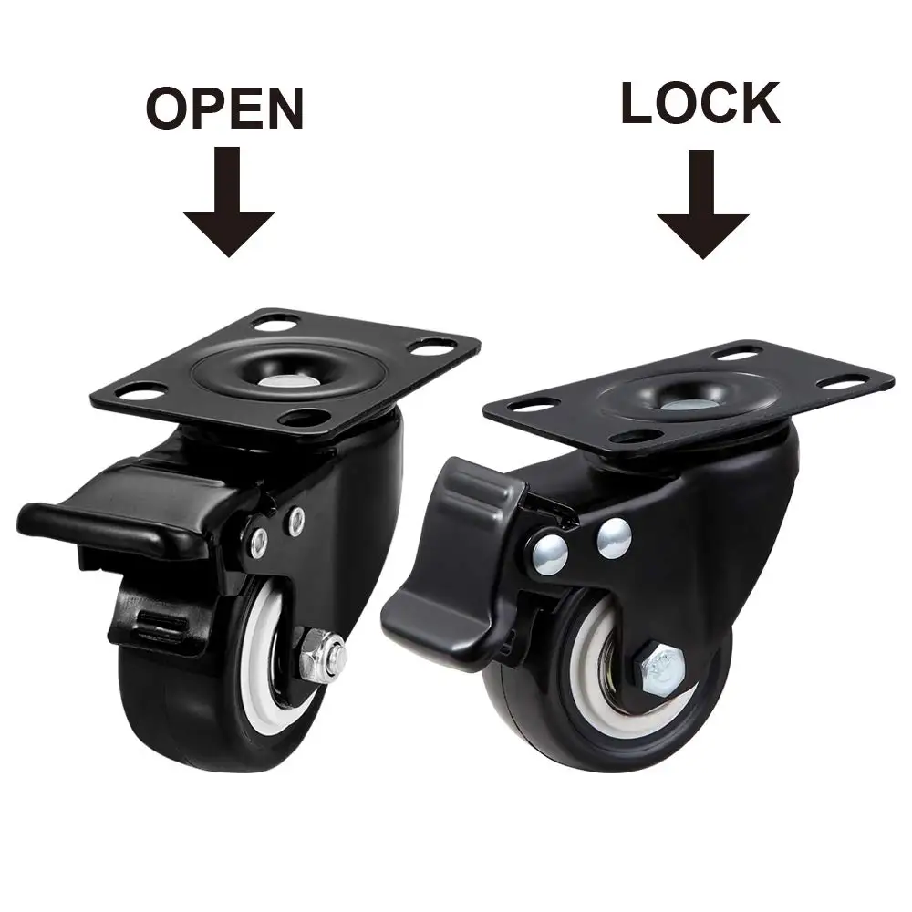 High Quality Heavy Duty 45kg 100lb 4-Swivel PVC Furniture Industrial Cabinet Casters 2-Inch PU for School Applications