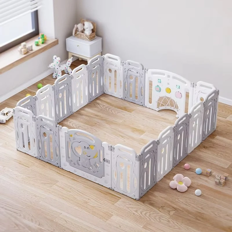 Indoor Folding Cartoon Protection Home Use Gaming Playard Crawl Fence for Baby Kid