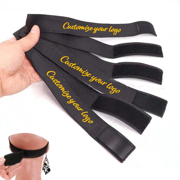 На заказ эластичная повязка с регулируемым краем с печатным логотипом для париков, упругая резинка для волос