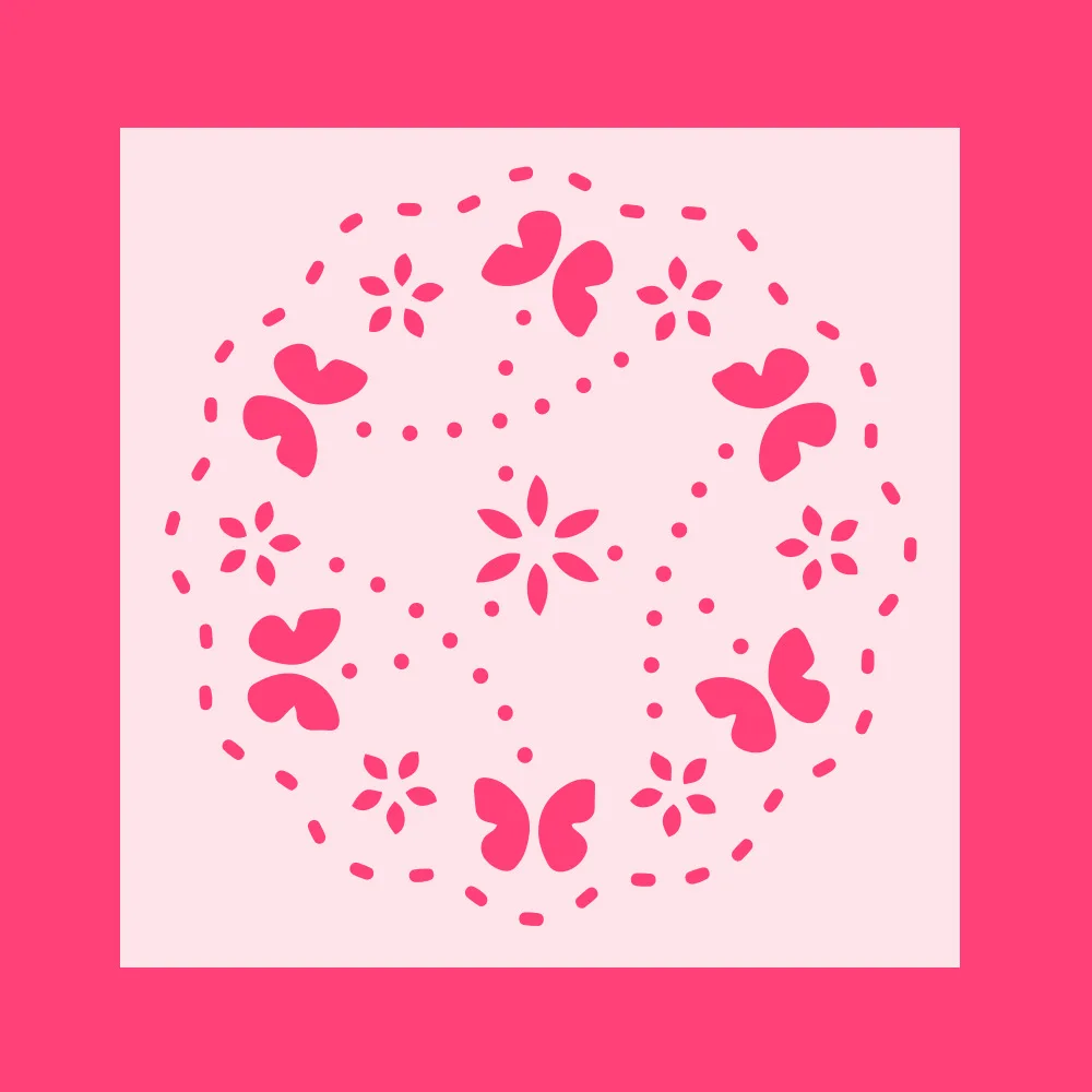 6Pcs Flower Cake Stencils Set Cake Decorating Tools Kids DIY Craft Painting Scrapbook Template Stencils