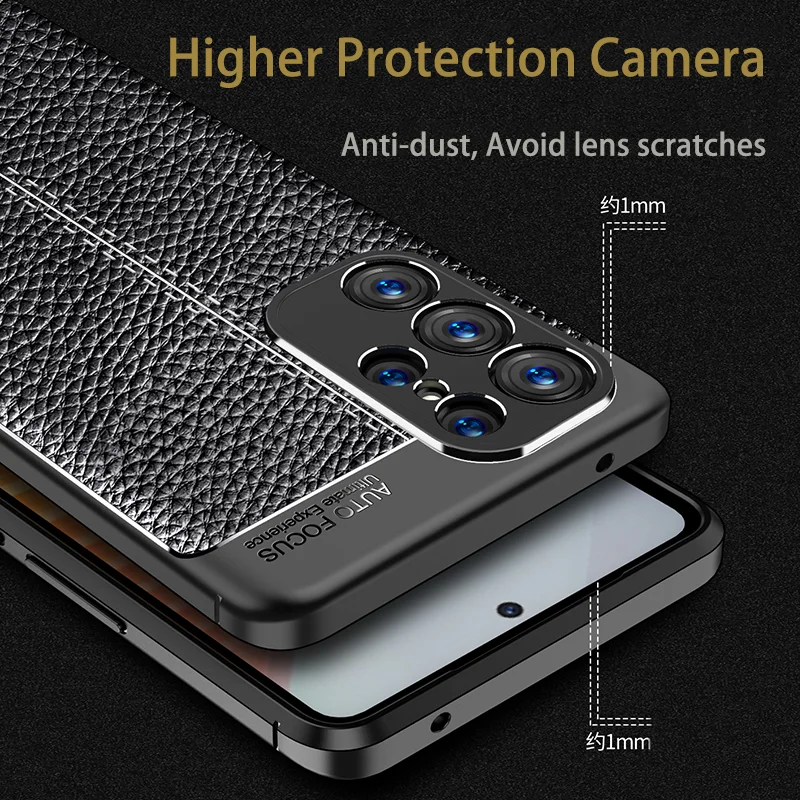 Good Quality Light Luxury Premium Lychee Grain PU Leather Cover Case For Samsung S23 Pro Ultra Business Phone Case
