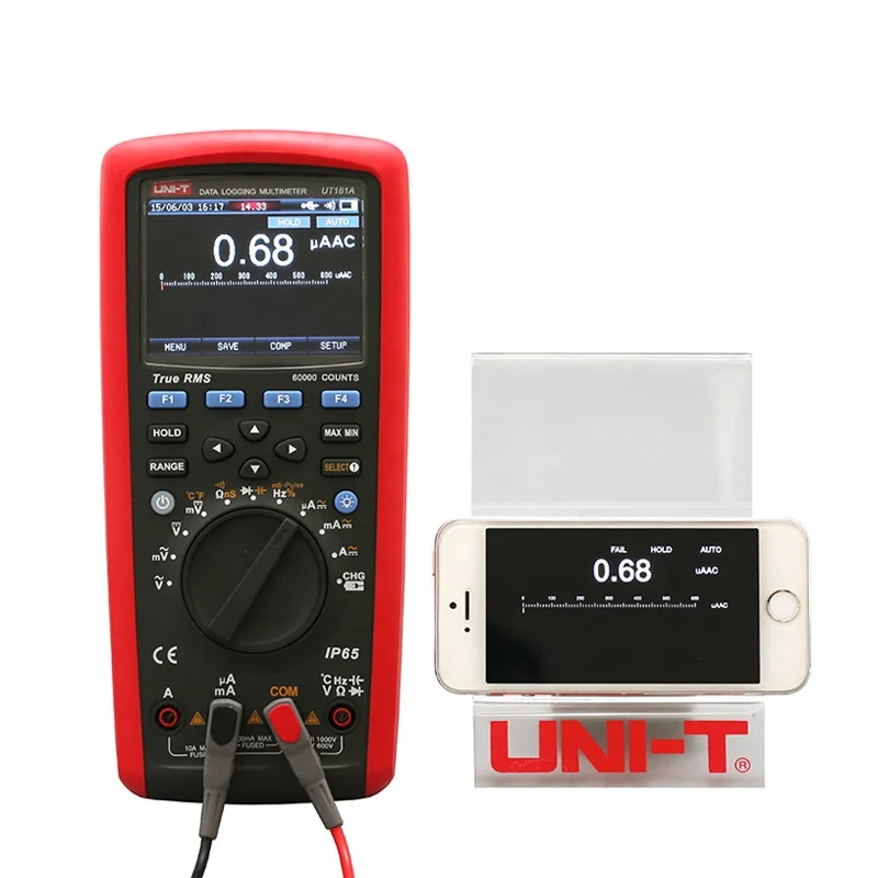 UNI-T UT181A True RMS Auto Range Multimeter IP65 Industrial DMM 60000 Count PC Software Capacitance Temperature Resistance Meter