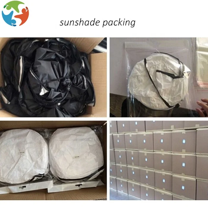 High quality custom silver polyester car window sun shade silver nylon car window sunshade