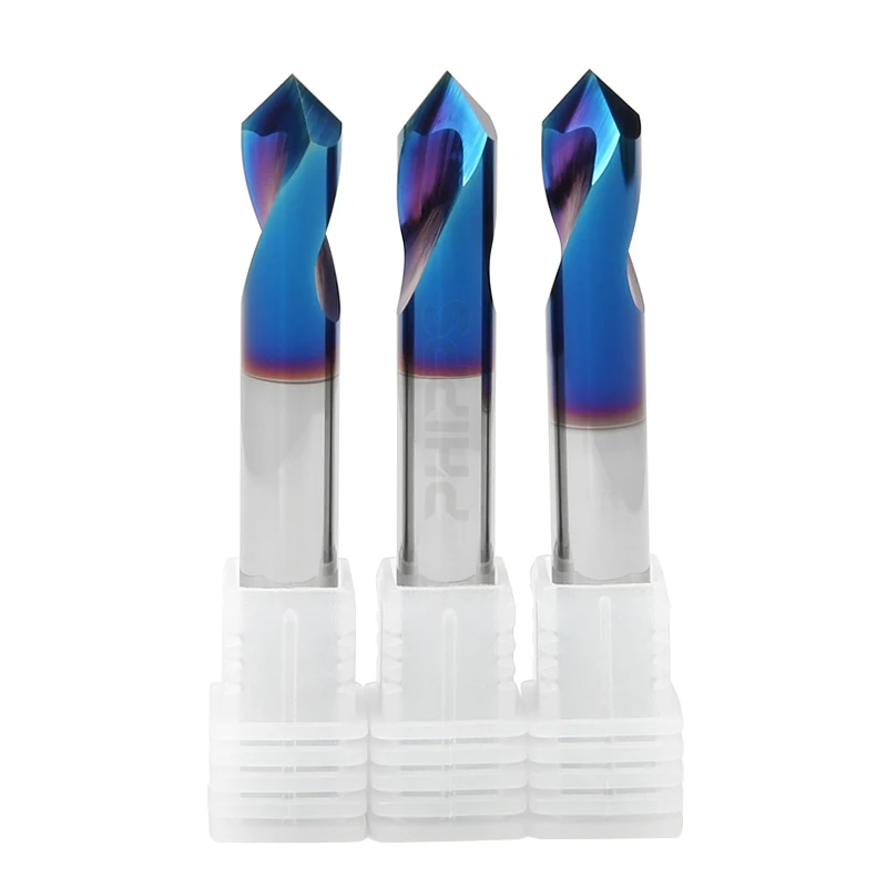 HRC 65 two flute 6mm CNC milling tools NC spot drill metal cutting tungsten carbide drill bits for metal drilling