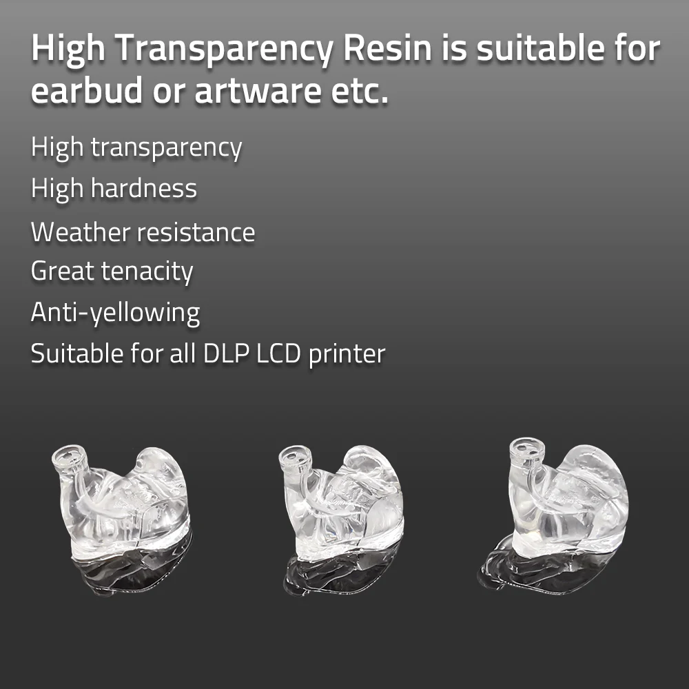 JAMGHE Clear Crystal High Transparency Resin Suitable to Most DLP LCD SLA 3D Printer