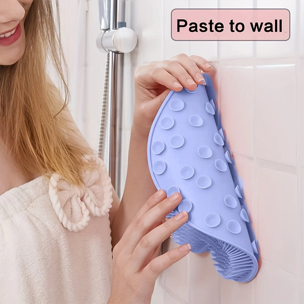 Bath Mat Wall Mounted  Back Massage Brush Exfoliating Shower Foot Massage Non-slip Scraper Bathroom Body Cleaning Bathing Tool
