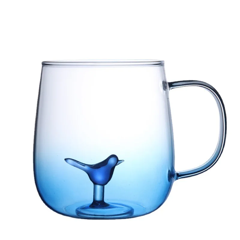 Three-dimensional Bird Shape Glassware Ocean Animal Manor Glass Water Mug Cup
