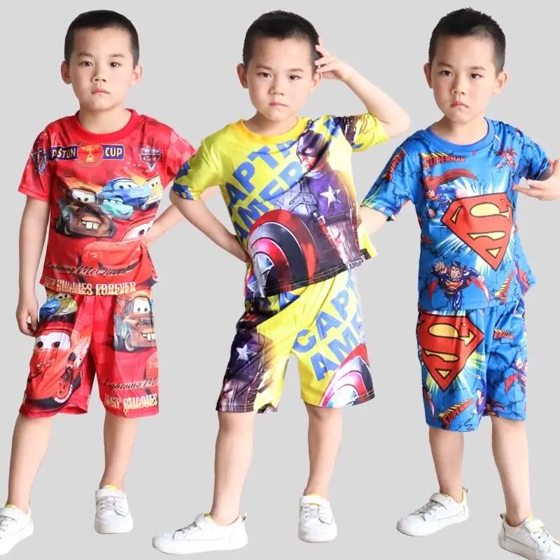 Boys Suit New Summer Short Sleeve Clothes Cartoon Clothing Kids Shorts Set Kids Pajamas Casual Set of 2