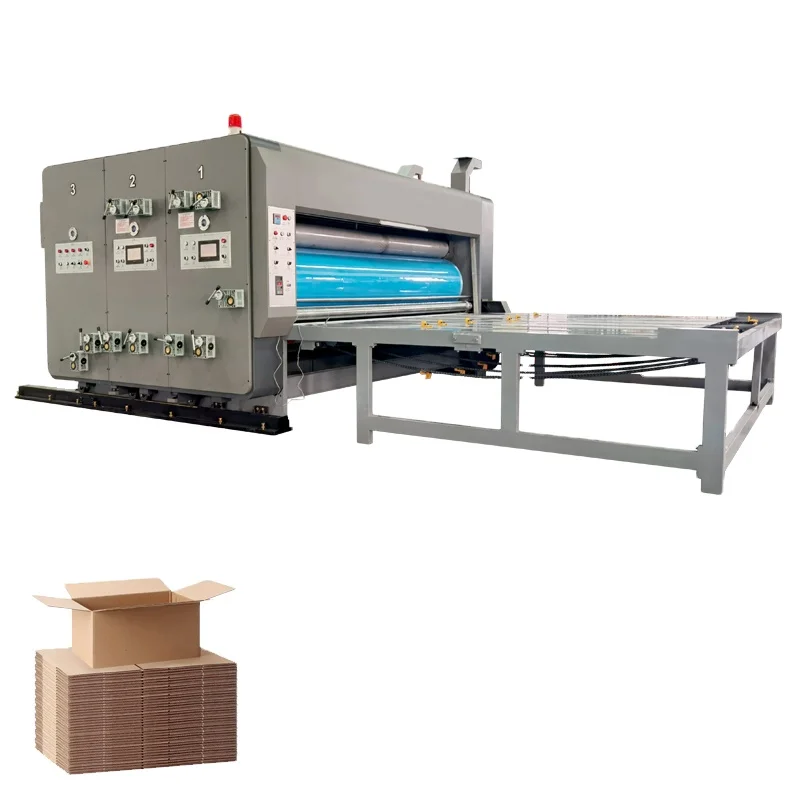 Semi-automatic Chain Feeding Multi-color Corrugated Box  Printing Slotting Die Cutting Machine For Making Packing Box