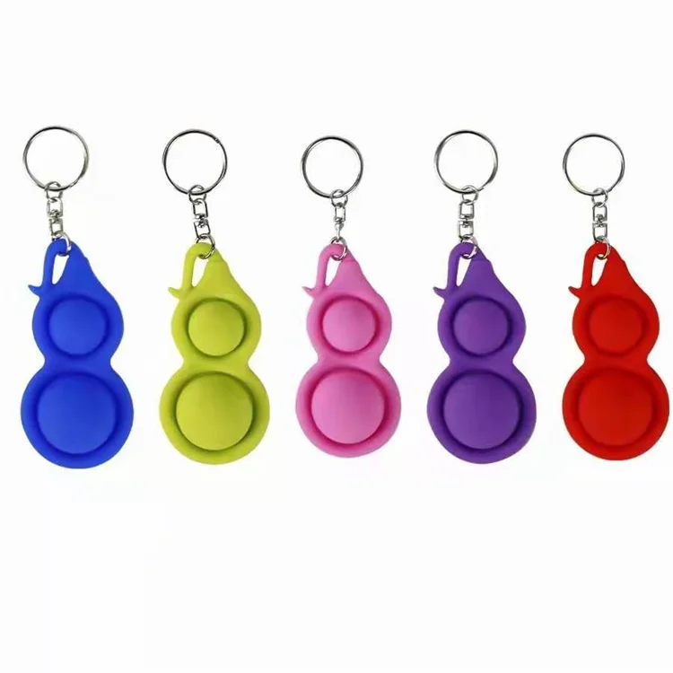 Fashionable Lightest Mini Silicone Push Bubble Fidget Keychain Pop 3d Key Ring Girls