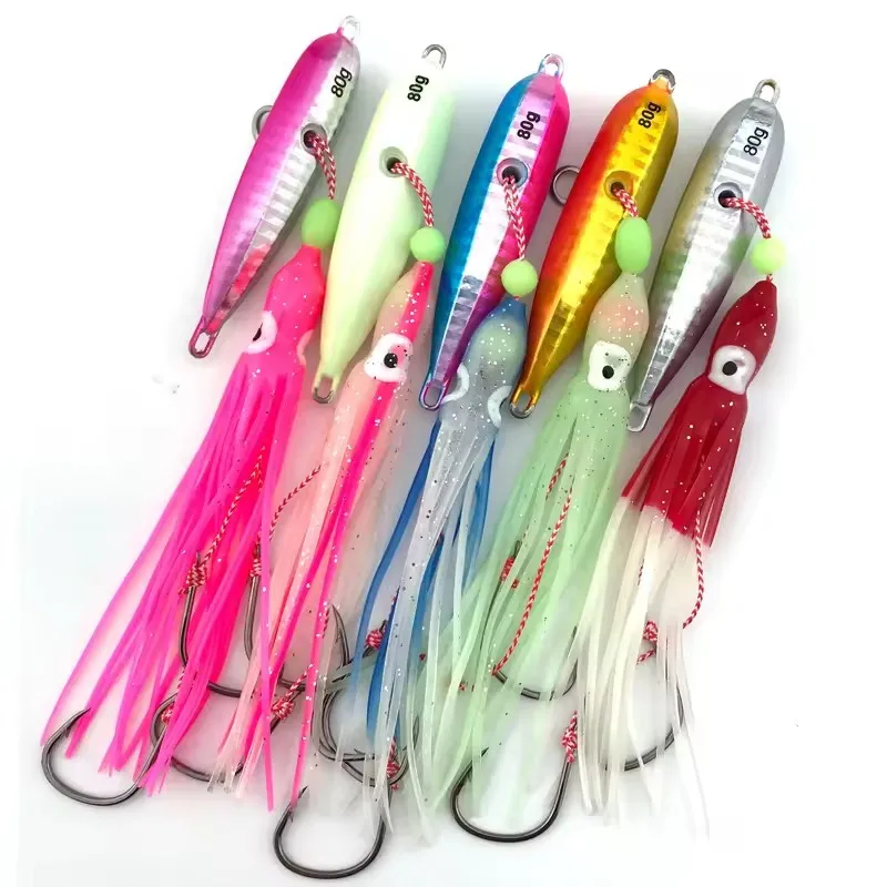 Langsheng Pesca Inchiku 100g/120g/150g/180g/200g Metal Jig Head Octopus Skirt Snapper Sinking Saltwater Fishing Jigging Lures