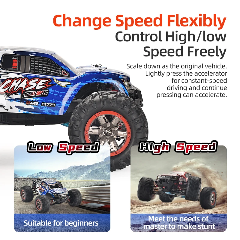 Electric 2.4G 1/10 High Speed Off-road Racing Remote Control Car Toys 4WD Climbing Drifting Trucks Stunt RC Vehicle Toys For Kid