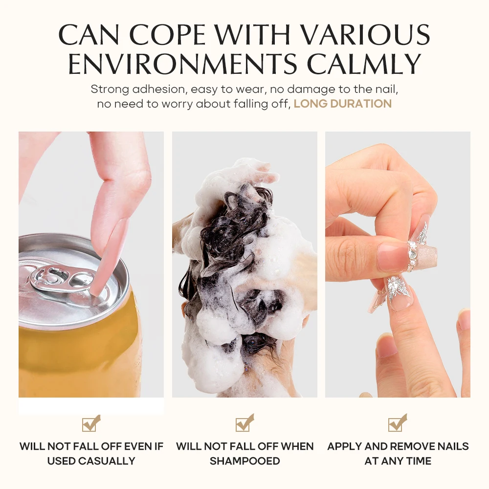 New 3s dry gel nail glue for press on nails glue remover kit no need led light strong press on nail glue