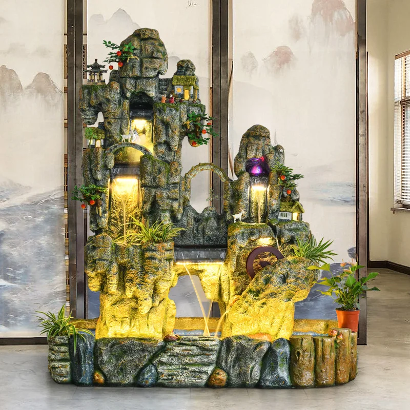 Latest design outdoor fiberglass rock waterfall pool artificial rock waterfall landscaping