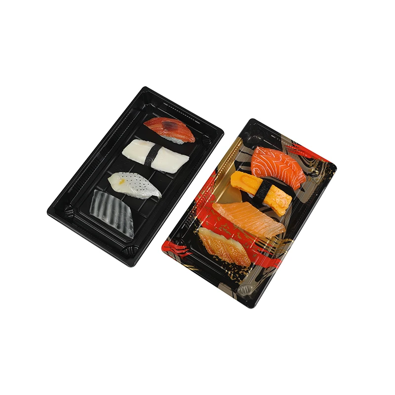 Food grade disposable plastic sushi take-away packing box