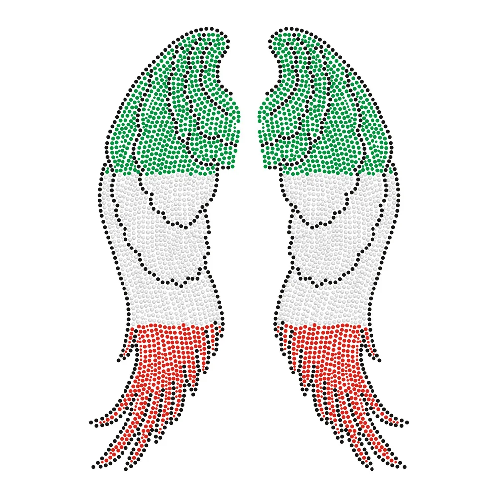 Factory Price Wings Rhinestone HotFix Transfer Motifs Design For tshirt Bling Hot Fix Rhinestone Transfer Custom Designs