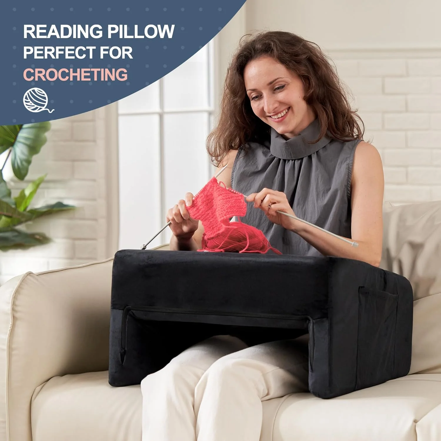 Custom Orthopedic Reading Pillow Arm Rest Pillow Memory foam Lap Desk Gaming Pillow for Reading Gaming Sitting in Bed