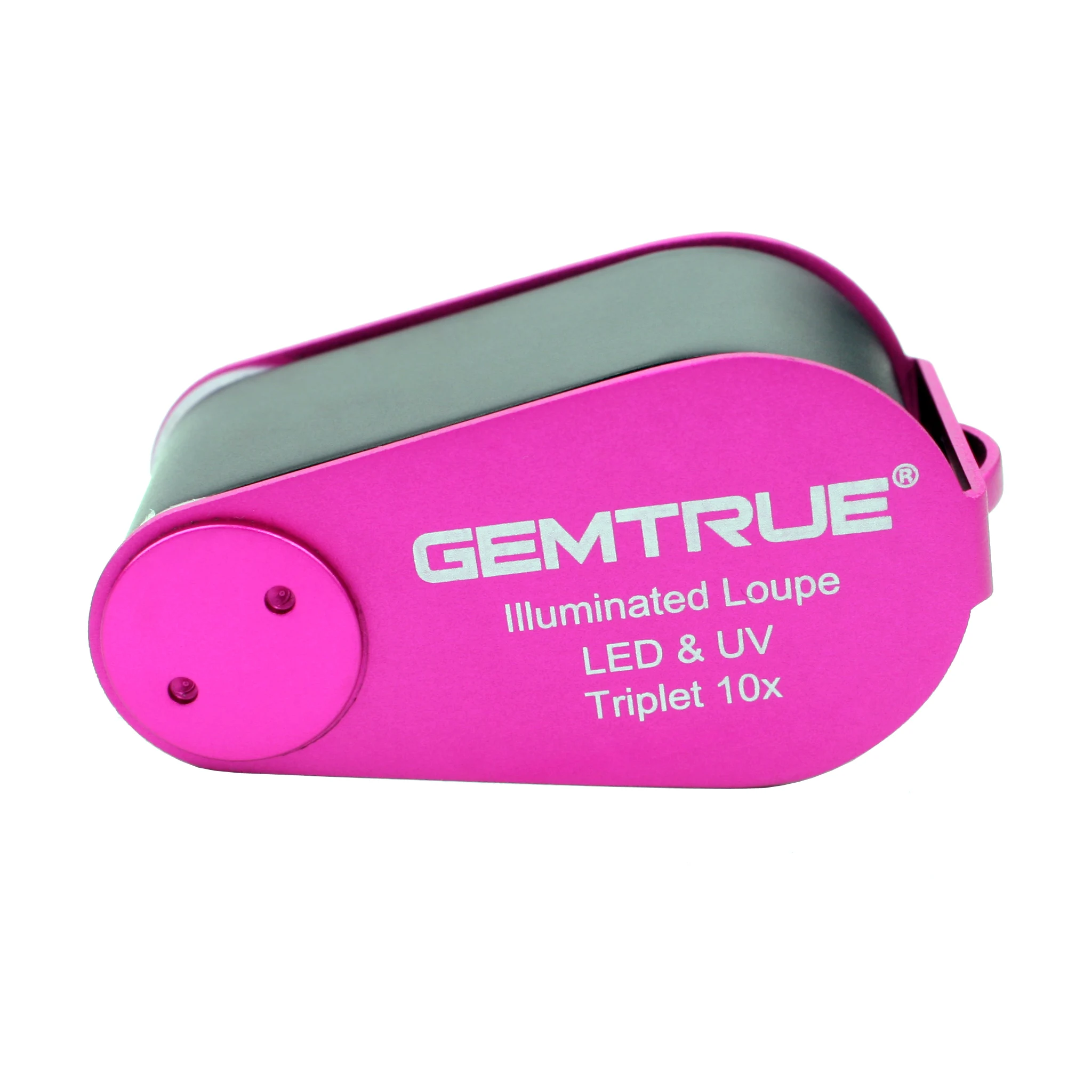 Portable LED UV Triplet Loupe Rechargeable Diamond Checking Magnifier Illuminated Jeweler Loupe 10x