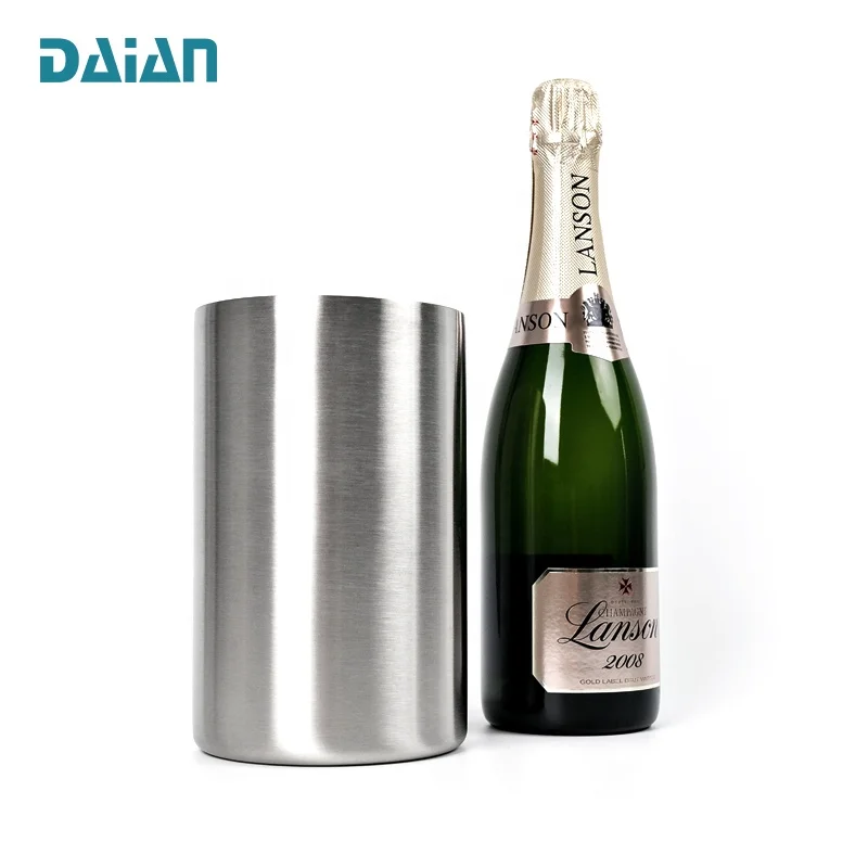750ml BPA Free Stainless Steel Ice Bucket Double Walled Wine Chiller Cooler Ice Buckets 18/8 Metal Bottle Cooler