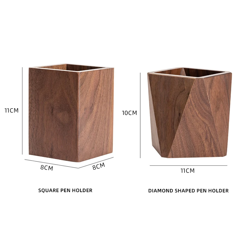 Eco-friendly Geometric Pen Pencil Holder Desk School Home Office Pen Holder Pencil Stand Wood Pencil Holder