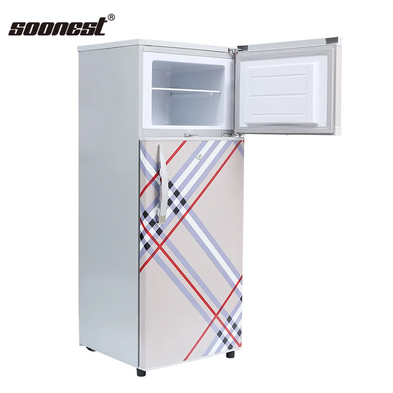 Небольшой холодильник на солнечной батарее вертикальный с морозильной камерой 98-литровая солнечная панель Прямая доставка компрессор постоянного тока мини-холодильник