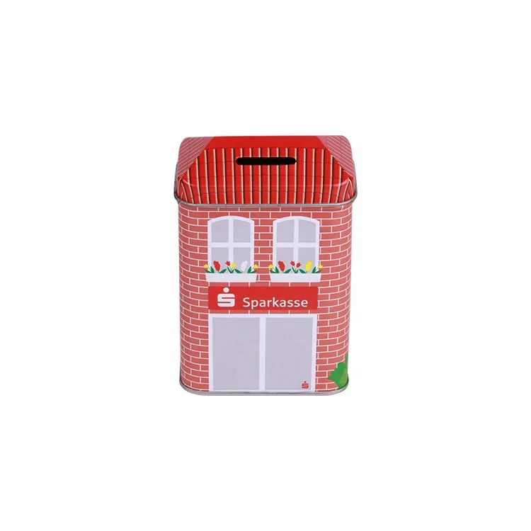 2024 House Shaped Coin Bank Tin Box Can