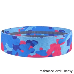 Customized logo stretch yoga sports exercise band fabric resistance band and booty bands of 3 levels