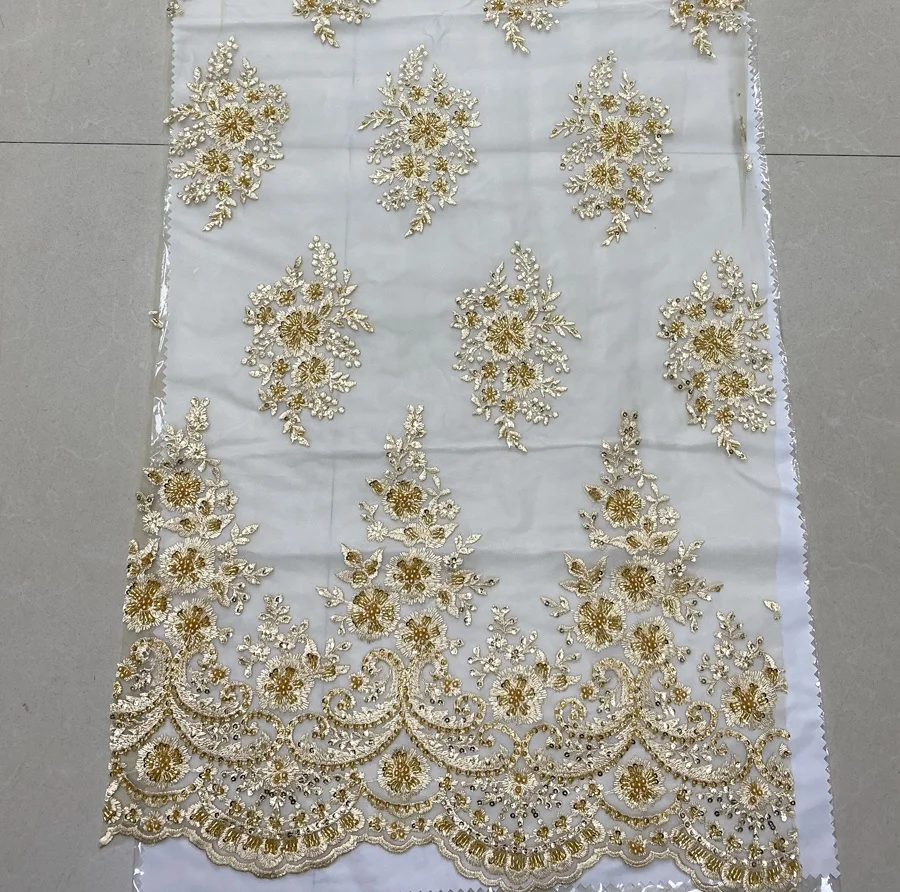 Один комплект, цветная машинная вышивка блестками, кружевная ткань для вечернего платья или невесты, оптовая продажа ткани для вышивки