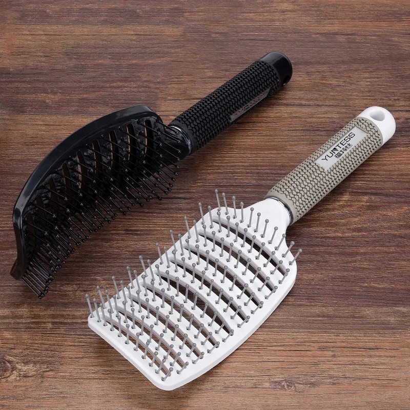 Парикмахерская изогнутая кудрявая щетина кабана щетка для распутывания волос
