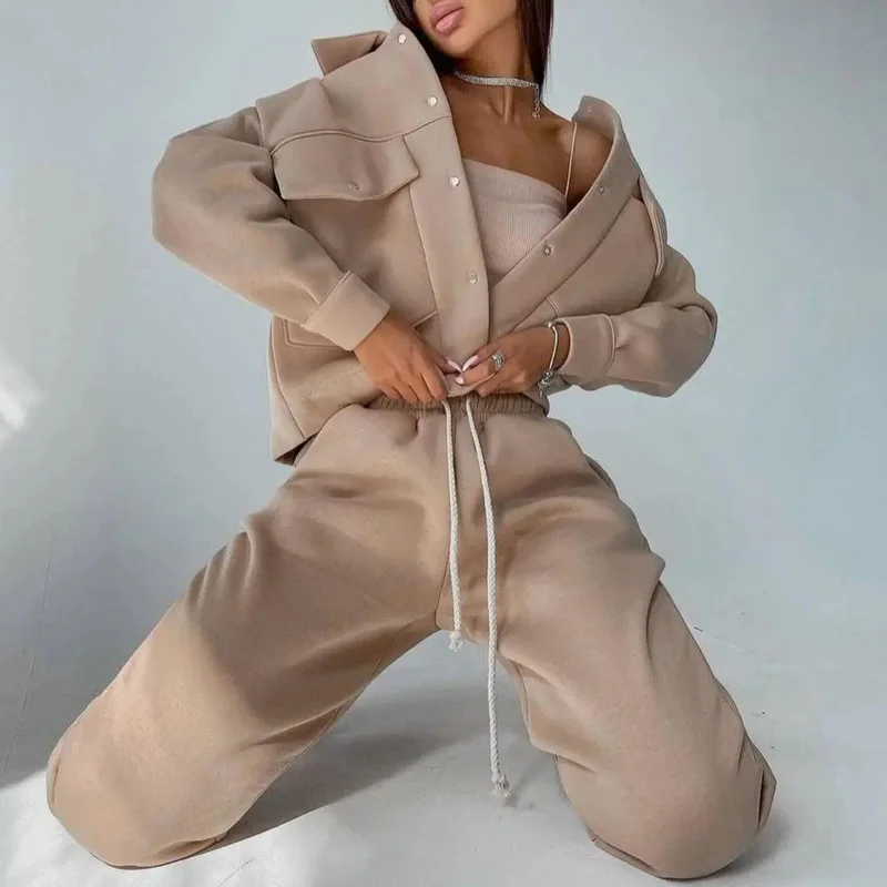 Fashion Women Jacket Hoodies Casual Pants Suit Long Sleeve Jacket Hoodie Two Piece Set Sweatshirt