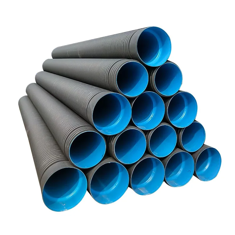 HDPE Двухстенная гофрированная дешевая огромная пластиковая канализационная труба dn 300 мм 400 SN4 SN8 перфорированная hdpe
