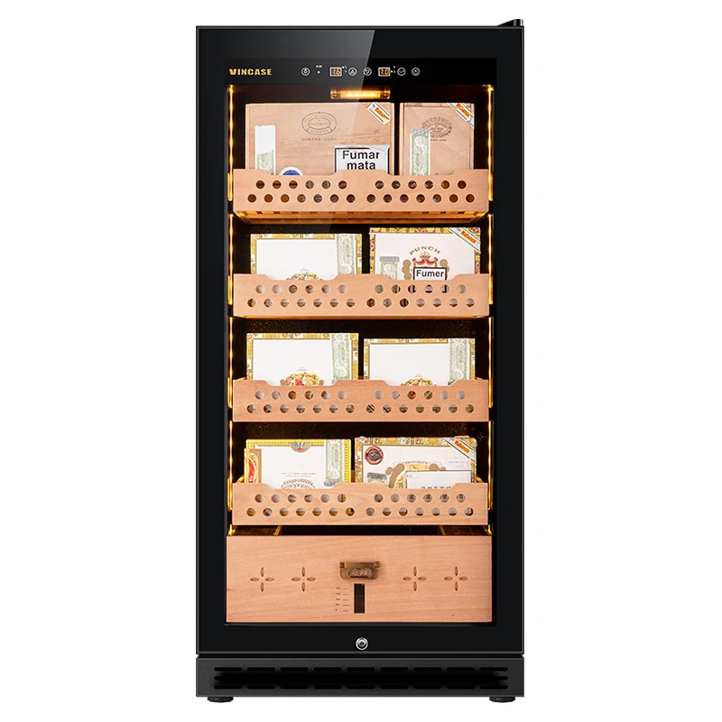 Jiufu Электрический сигарный хьюмидор испанский кедр Деревянный коммерческий Интеллектуальный шкаф для сигар с независимым
