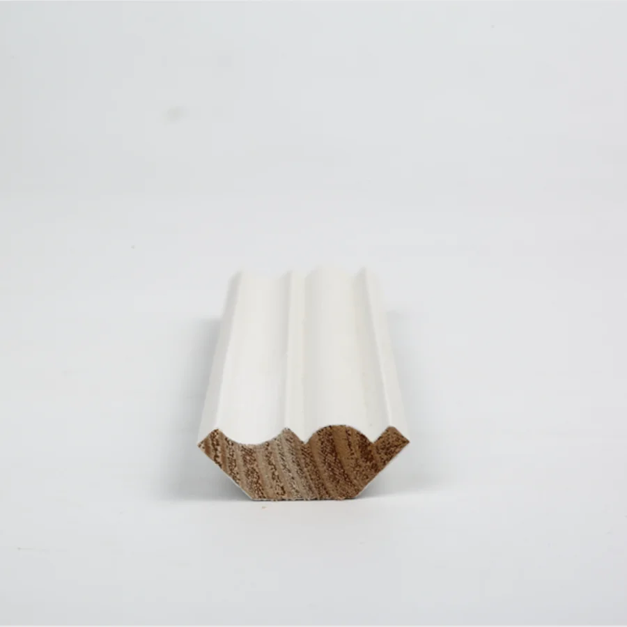 Factory price white gesso coated wood crown molding for house decoration
