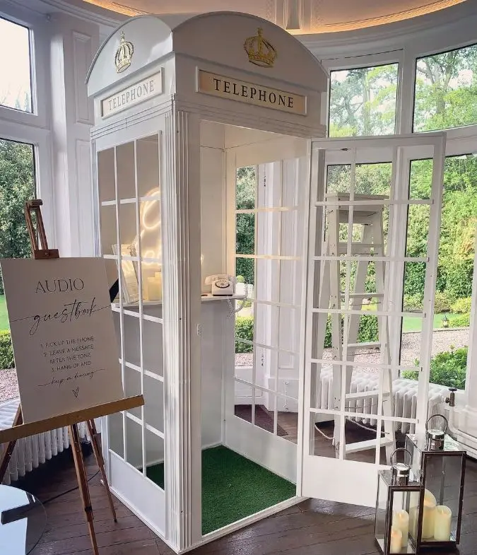 White Phone Booth For Wedding Hotel Shopping Mall Decor  Handmade Iron Crafts  White Telephone Booth