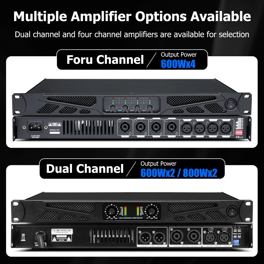 EIF BG4.6  4 Channel Class D with 600w Use for Professional Stage Digital Amplifiers