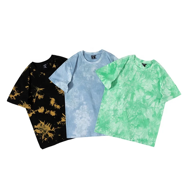 Wholesale Personalized Unique Tie Dye T Shirts Men Unisex Plain 100% Cotton Short Sleeve T Shirts