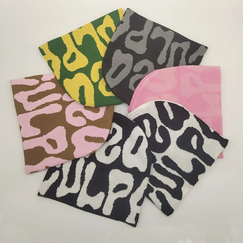 Оптовая продажа, универсальная зимняя шапка унисекс, индивидуальная вязаная шапка, акриловая шапка, жаккардовые Теплые Лыжные шапки с манжетами