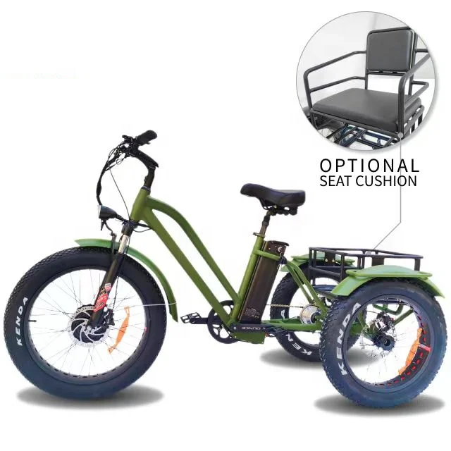 3 wheel electric bike adult 24 inch 750w front drive tricycle electric bike China cargo fat tire electric bike