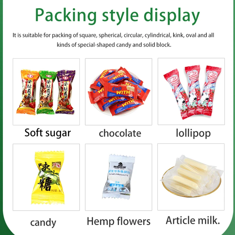 Automatic Servo Control High Speed confectionery  Hard Candy Flow Packing Machine Sweet Candy Bar Horizontal Packaging Machine