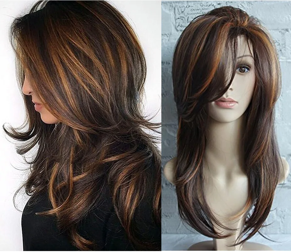  wholesale cross border real hair head set European and American wig women long straight blackAfrican